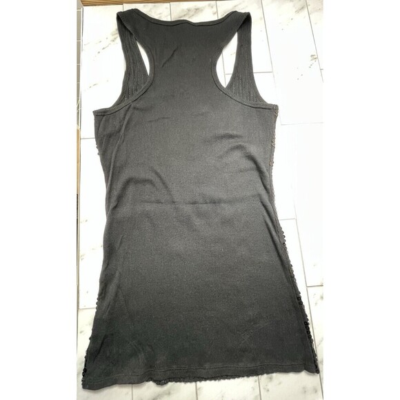 Rue21 Womens Sequin DEADSTOCK Tank Top Layering L Black Club Date Night - Picture 4 of 8